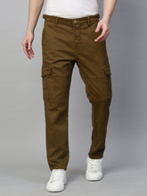 Genips Men's Police Khakhi Cotton  Stretch Bahamas Cargo Fit Solid Cargo